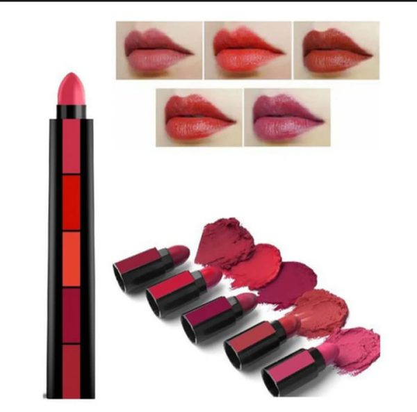 Huda Beauty 5-in-1 Nude Matte Lipstick Set – Long Lasting & Waterproof