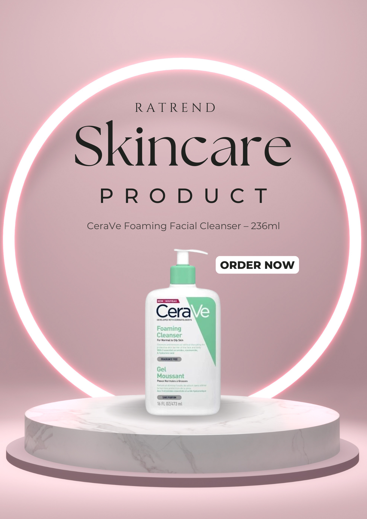 CeraVe Foaming Cleanser – 236ml | Normal to Oily Skin