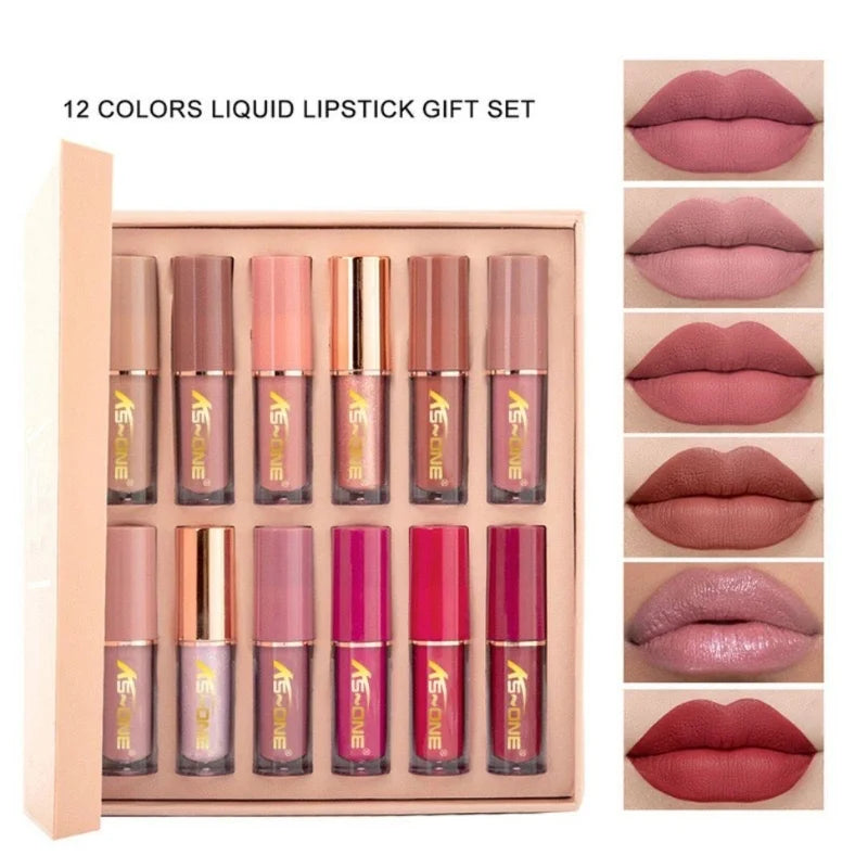 Mocallure 12 Pcs Matte Liquid Lipstick Set – Waterproof & Long-Lasting