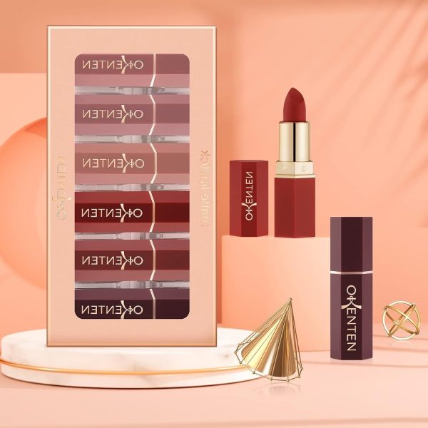 6 Pcs High Pigmented Lipstick Set – Matte & Creamy Long-Lasting Shades