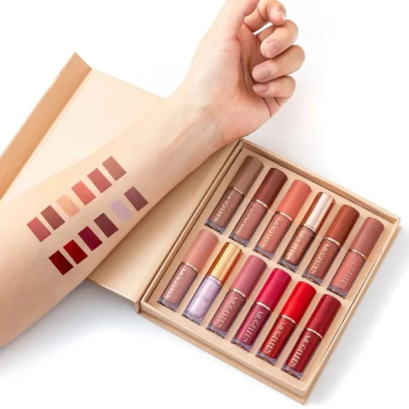 Mocallure 12 Pcs Matte Liquid Lipstick Set – Waterproof &amp; Long-Lasting